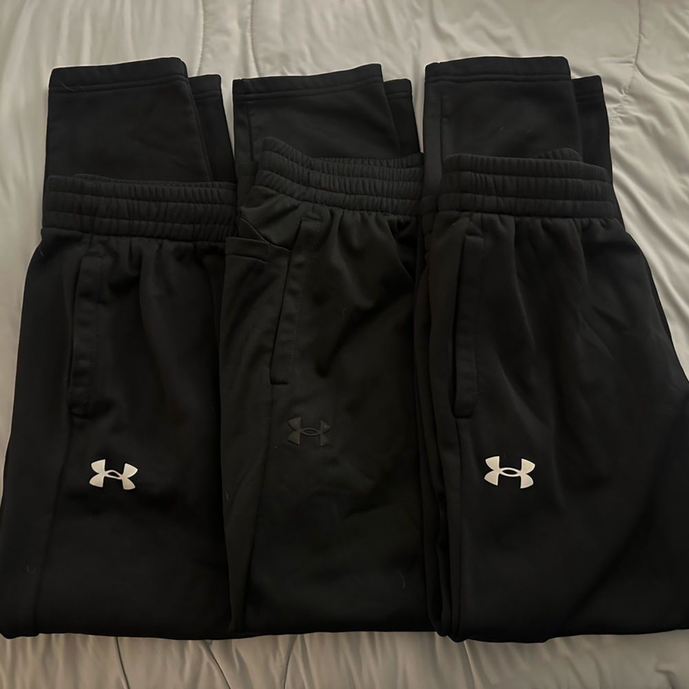 3 size Large men’s Under Armour sweat pants (open at bottom)